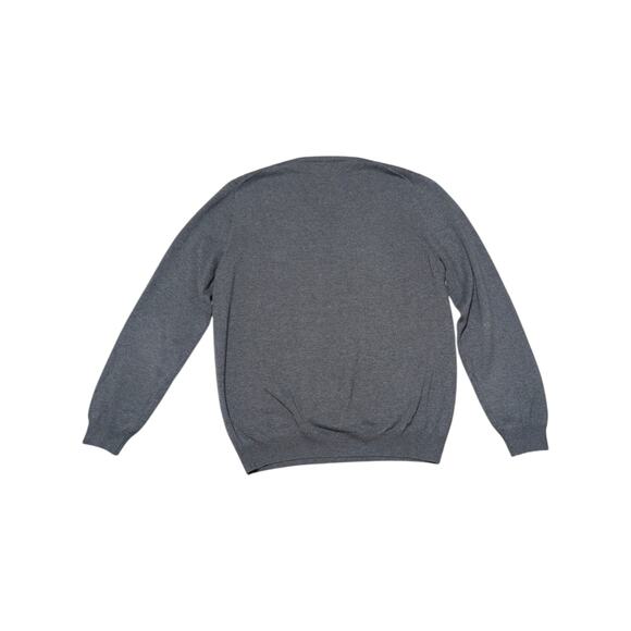 J. McLaughlin Gray V Neck Sweater Mens Large Knit Preppy Corpcore Workwear Corp - Picture 2 of 4